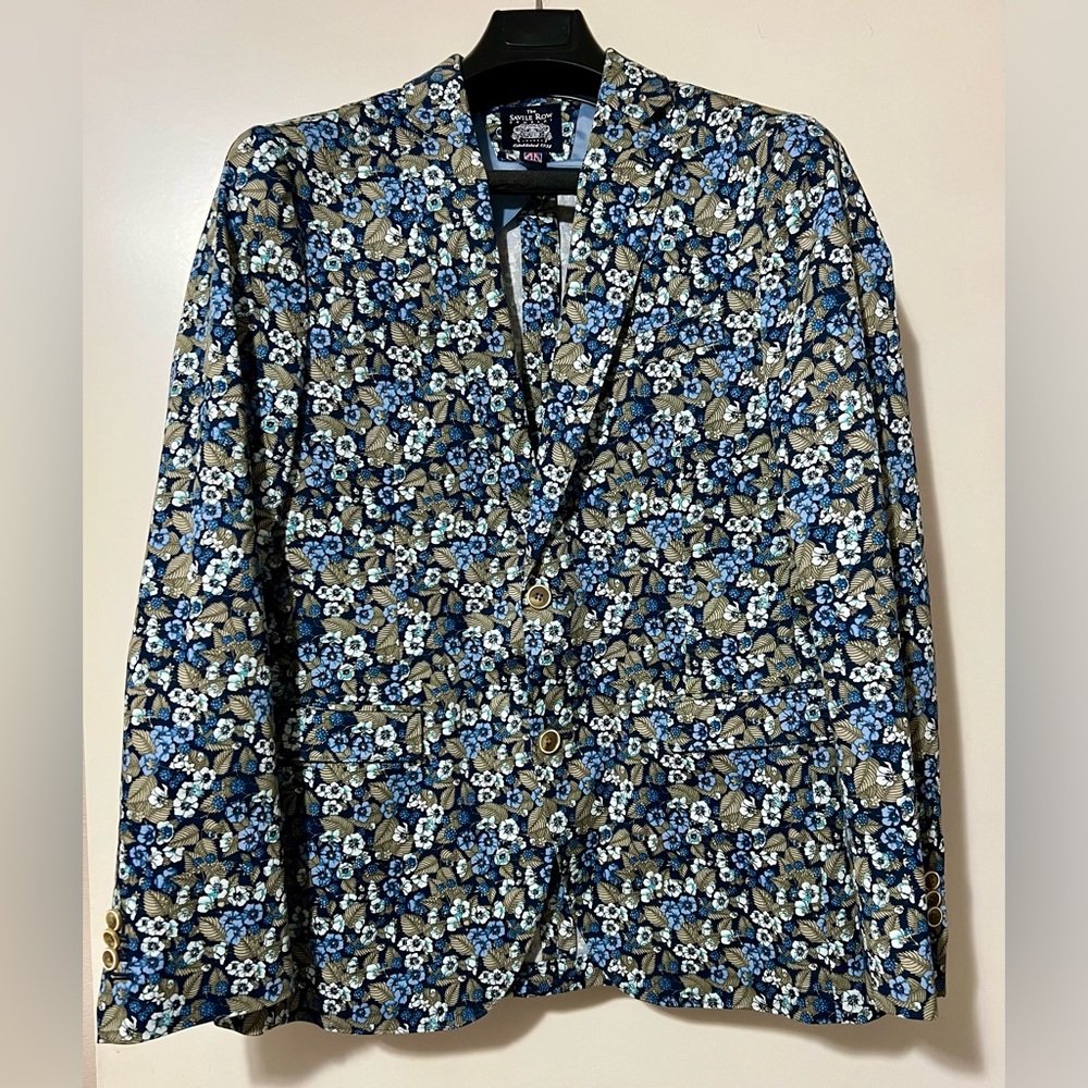 NEW Men’s 2 PC Floral Pattern Blazer and Pants Set The Savile Row - Picture 12 of 15